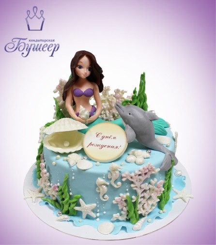 Заказать торт "Дельфин и русалка"